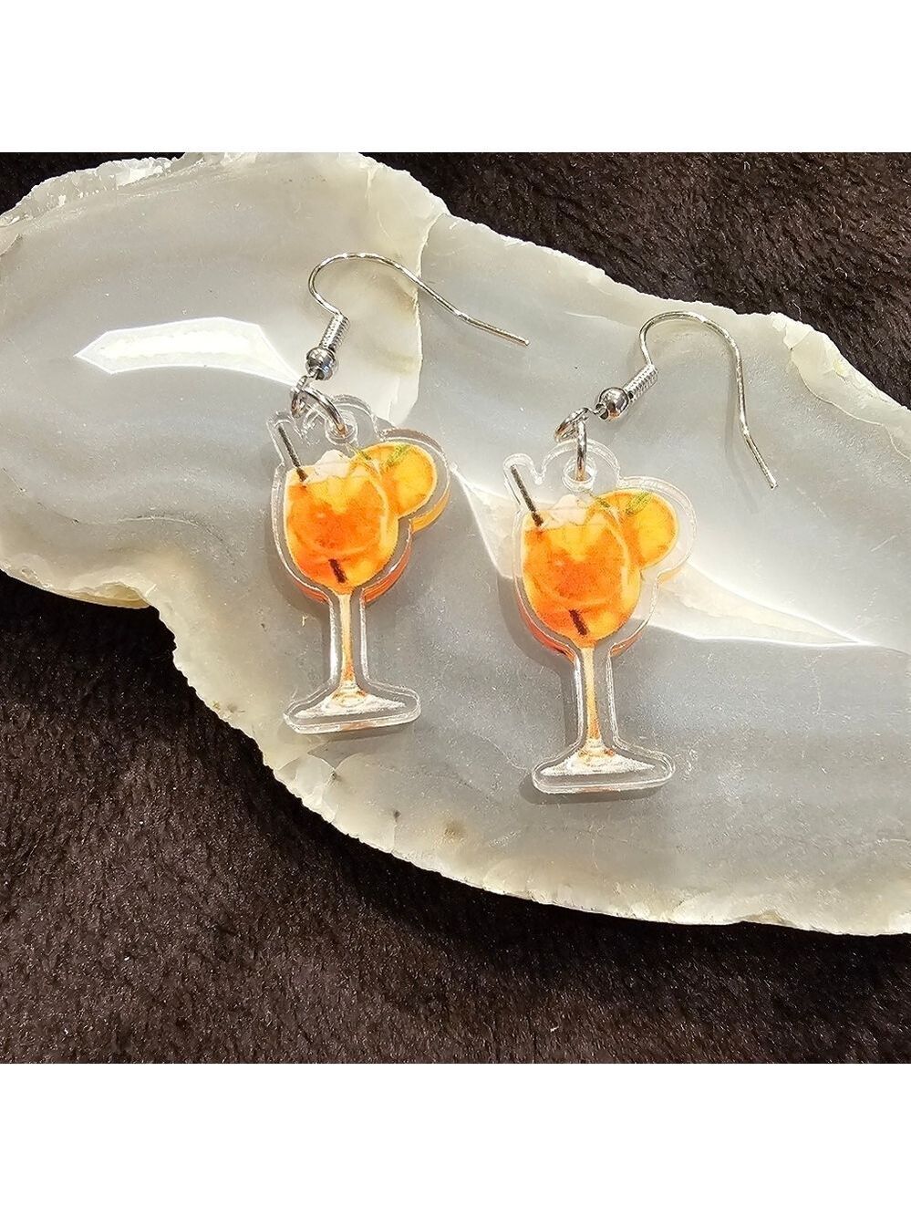 💥4 for $25💥 Aperol Spritz Drop Earrings